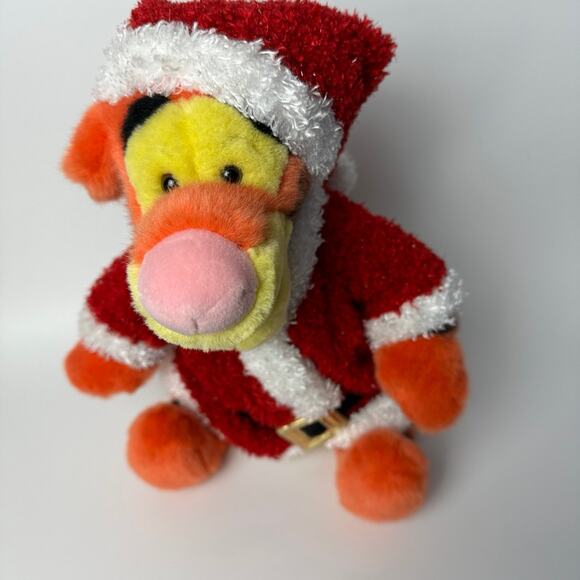 VTG Disney Store Winnie the Pooh Tigger Dressed in Santa Suit Plush Stuffed Toy - Picture 5 of 5